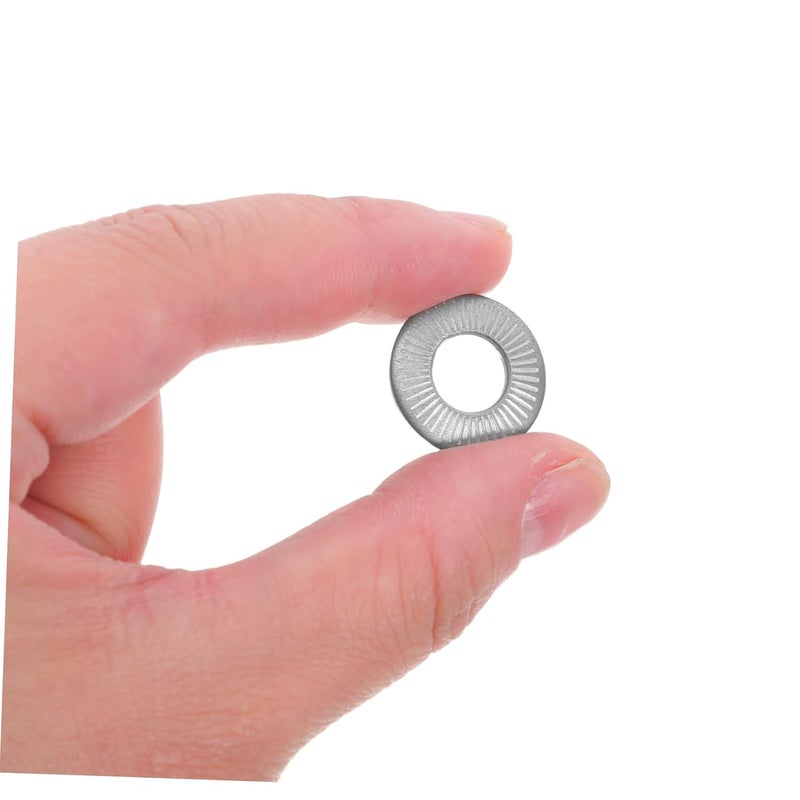 Stainless Steel Spring Lock Washers 20pcs Knurled Vibration Disc Fasteners - Image 4